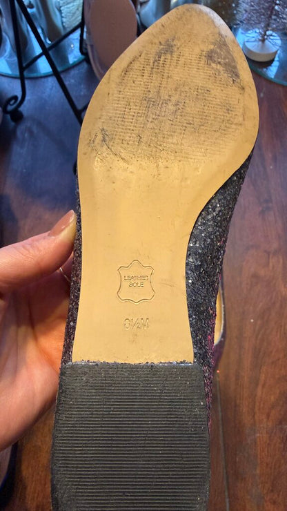 Glitter Almond Toe Mini Block Heels