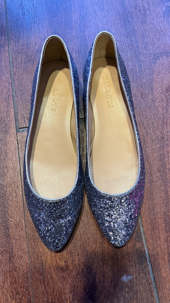 Glitter Almond Toe Mini Block Heels