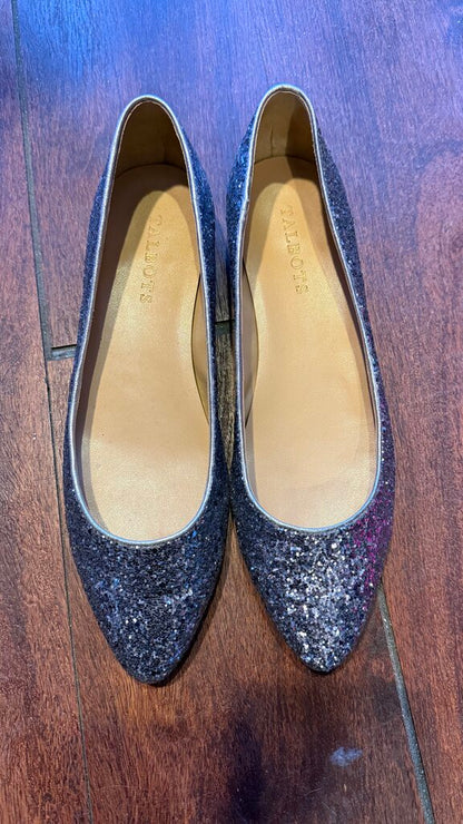 Glitter Almond Toe Mini Block Heels