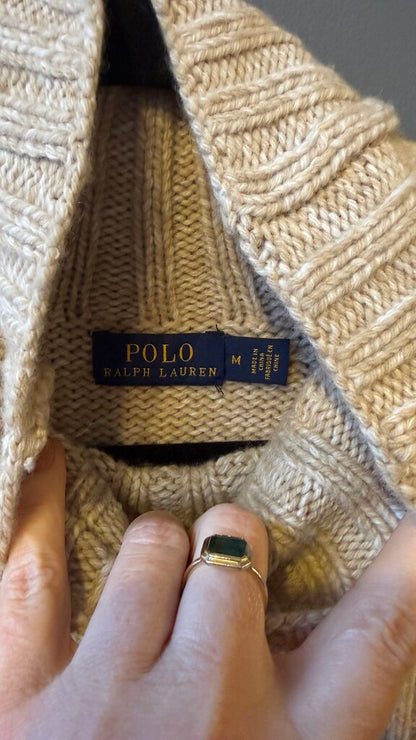 Wool Cashmere Ribbed Mockneck Sweater