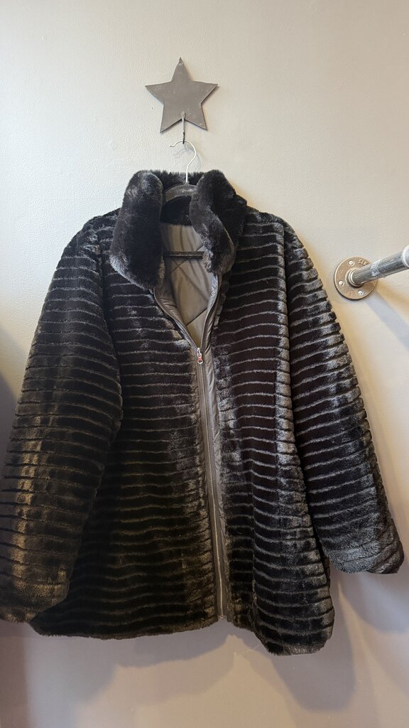 Reversible Faux Fur Puffer Coat