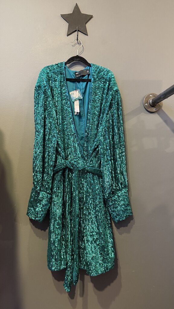 Sequin Wrap Mini Dress