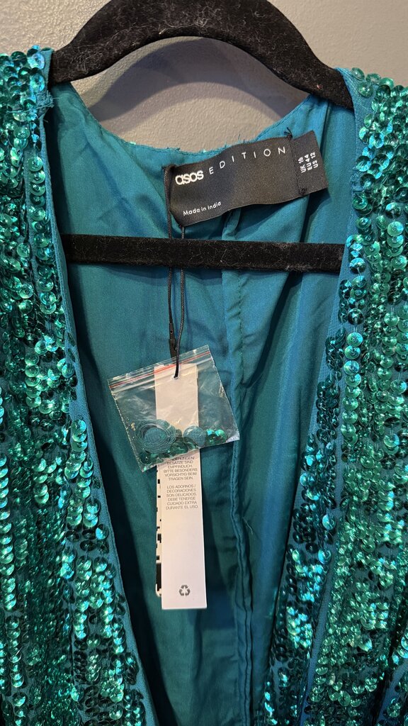 Sequin Wrap Mini Dress