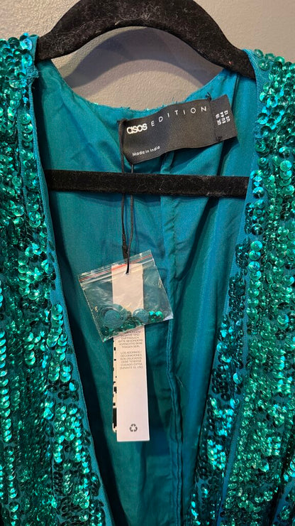 Sequin Wrap Mini Dress