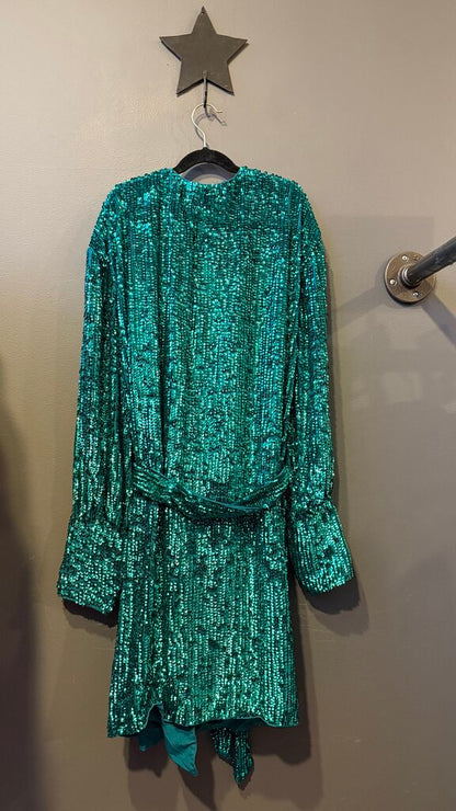 Sequin Wrap Mini Dress
