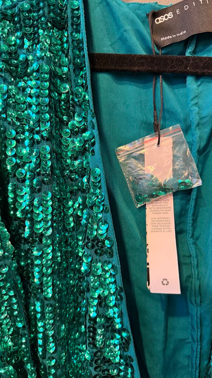 Sequin Wrap Mini Dress