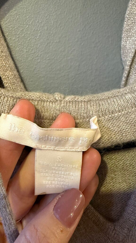 Fur Pom Pom Cashmere Hoodie Sweater