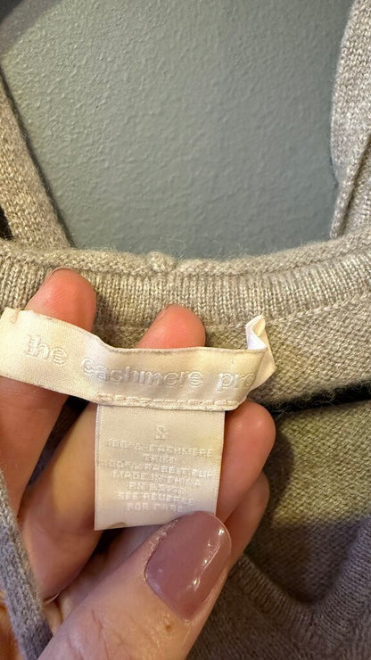 Fur Pom Pom Cashmere Hoodie Sweater