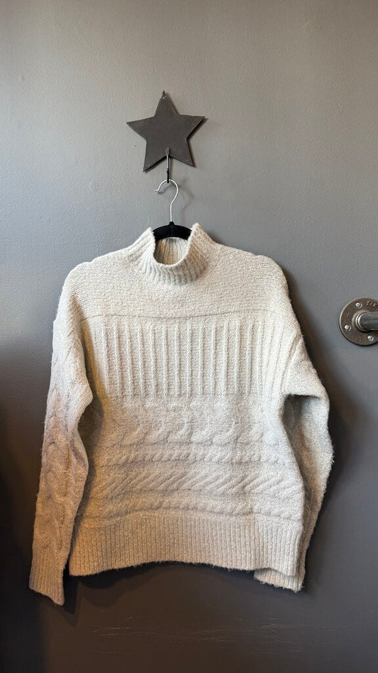 Cableknit Mockneck Sweater