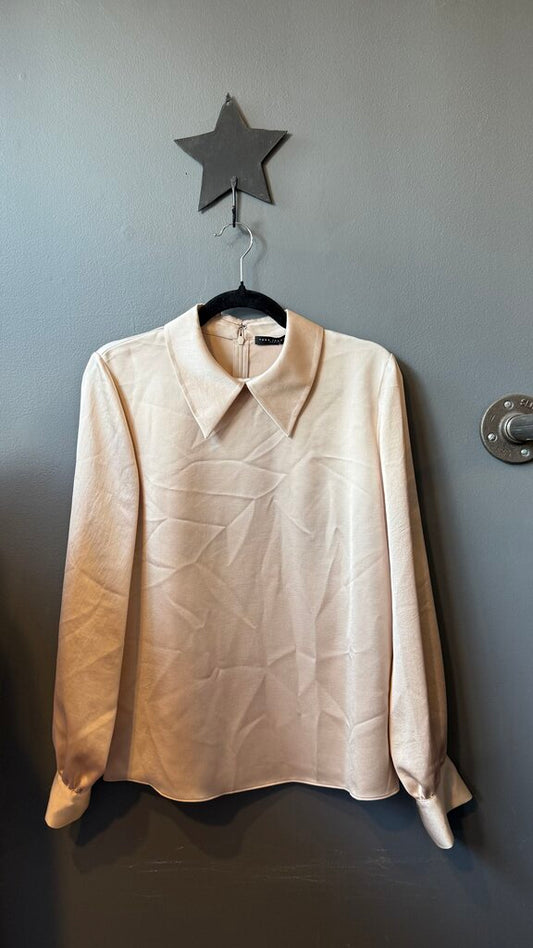 Shimmer Satin Collared Blouse