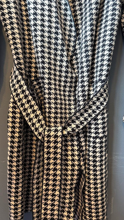 Houndstooth Long Cardigan Sweater
