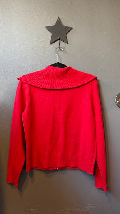 Zip Up Collared Cardigan Sweater