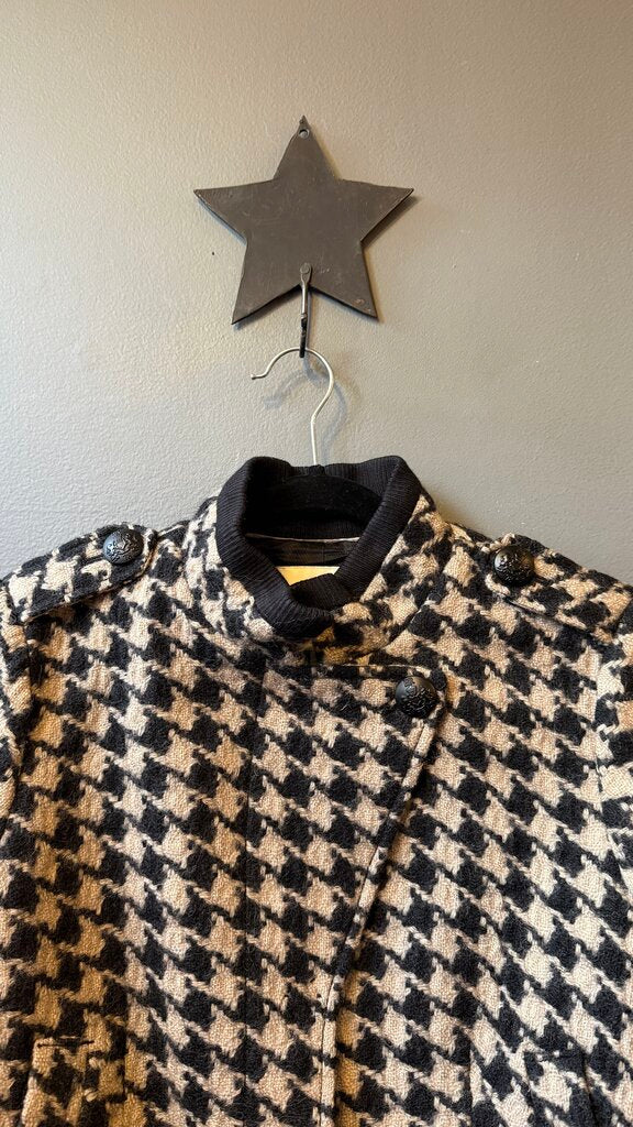Houndstooth Asymmetrical Coat