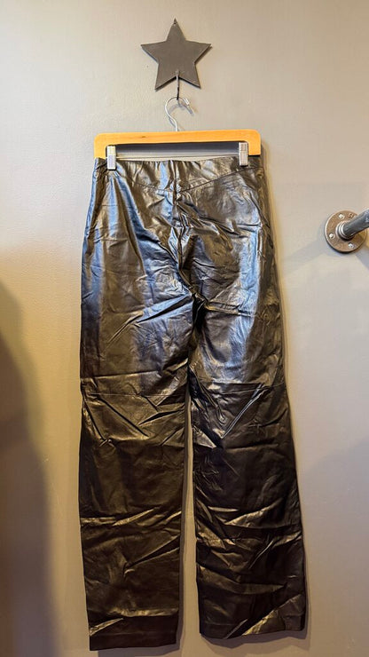 Wide Leg Faux Leather Pants