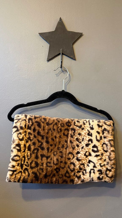 Faux Fur Leopard Funnelneck Scarf