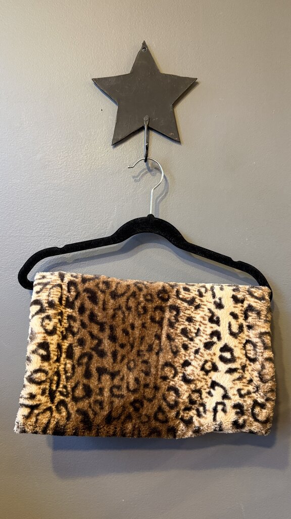 Faux Fur Leopard Funnelneck Scarf