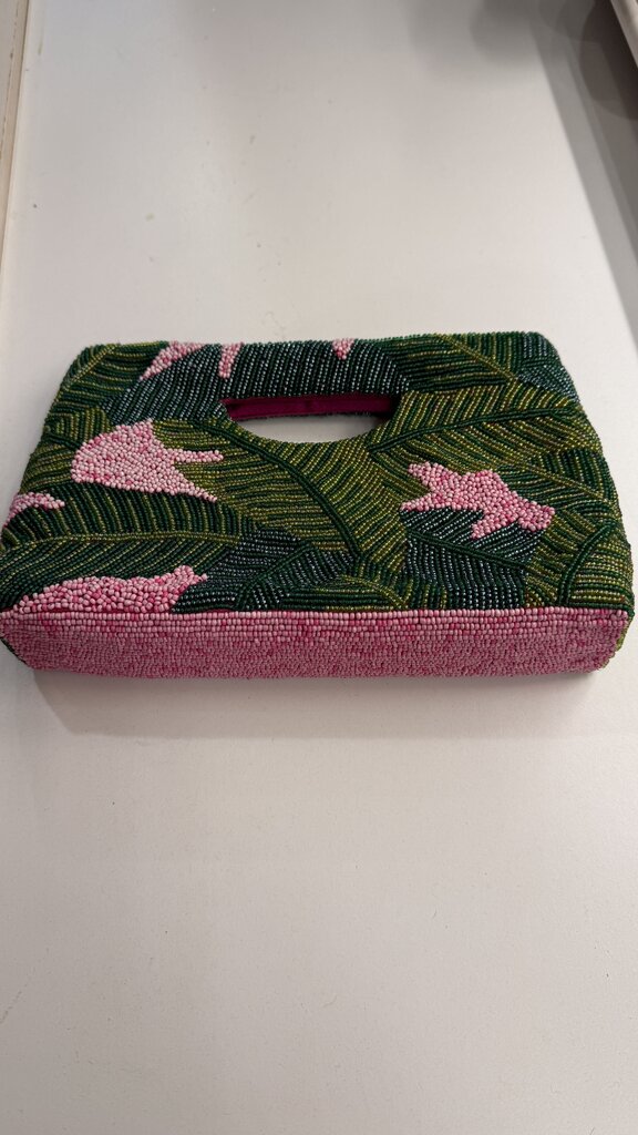 Beaded Leaf Clutch