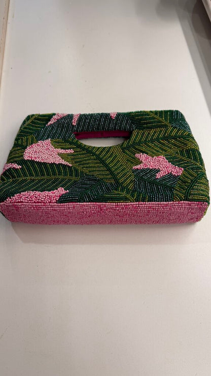 Beaded Leaf Clutch