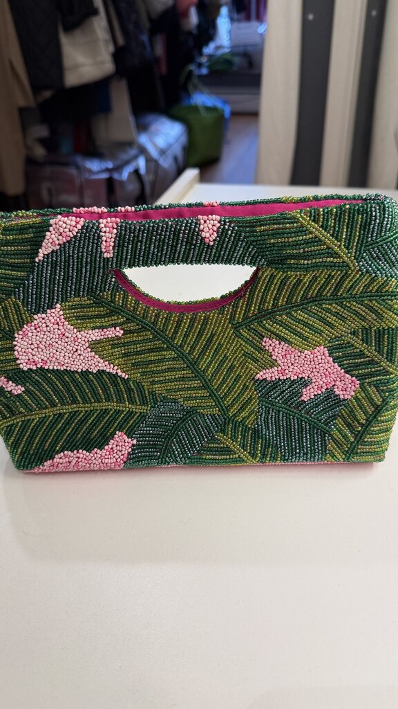 Beaded Leaf Clutch