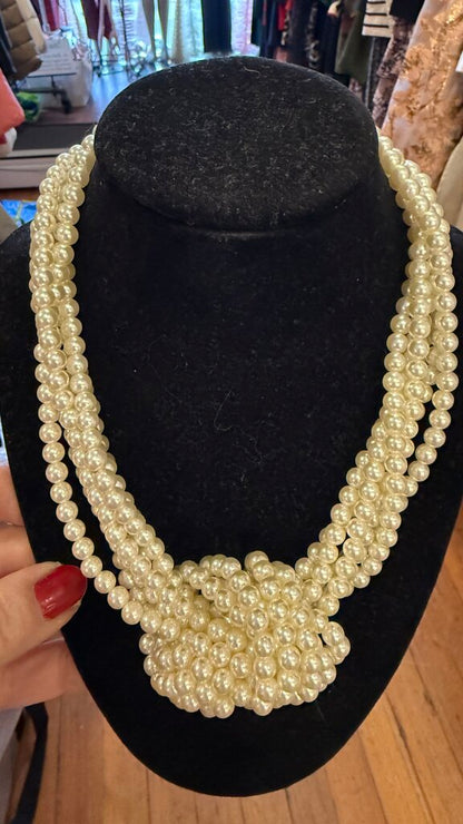 Knotted Pearl Necklace