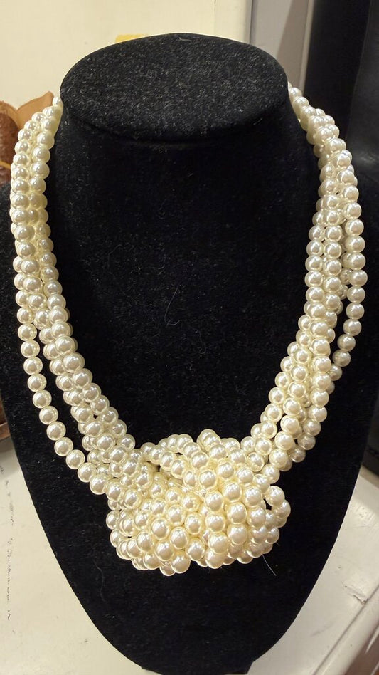 Knotted Pearl Necklace