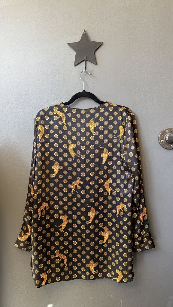 Satin Tiger Tunic Blouse