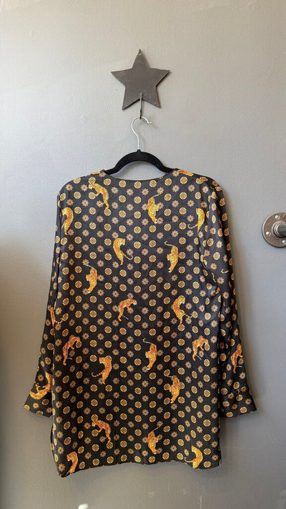 Satin Tiger Tunic Blouse
