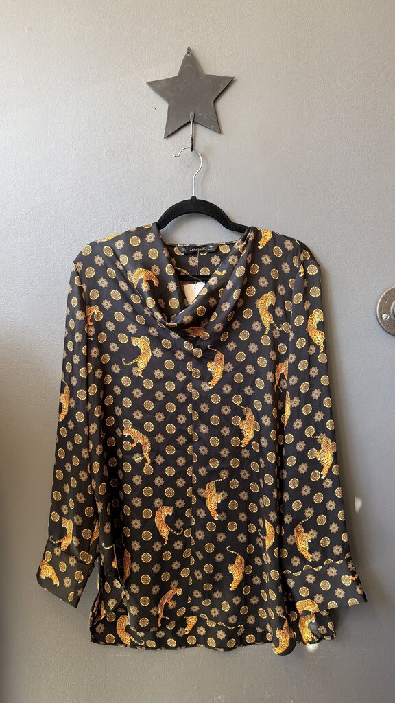 Satin Tiger Tunic Blouse