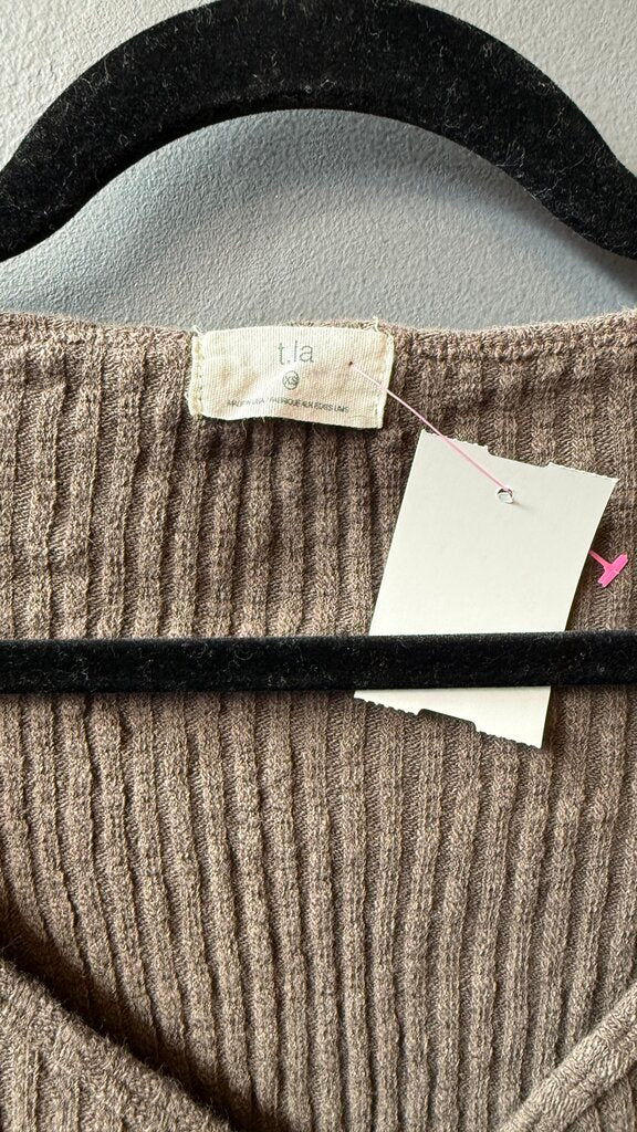 Waffle Ruched Vneck Top