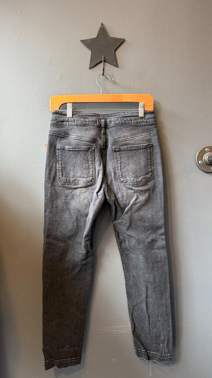 High Rise Slim Button Fly Jeans