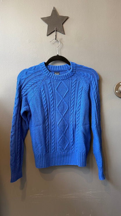Cableknit Cotton Crewneck Sweater