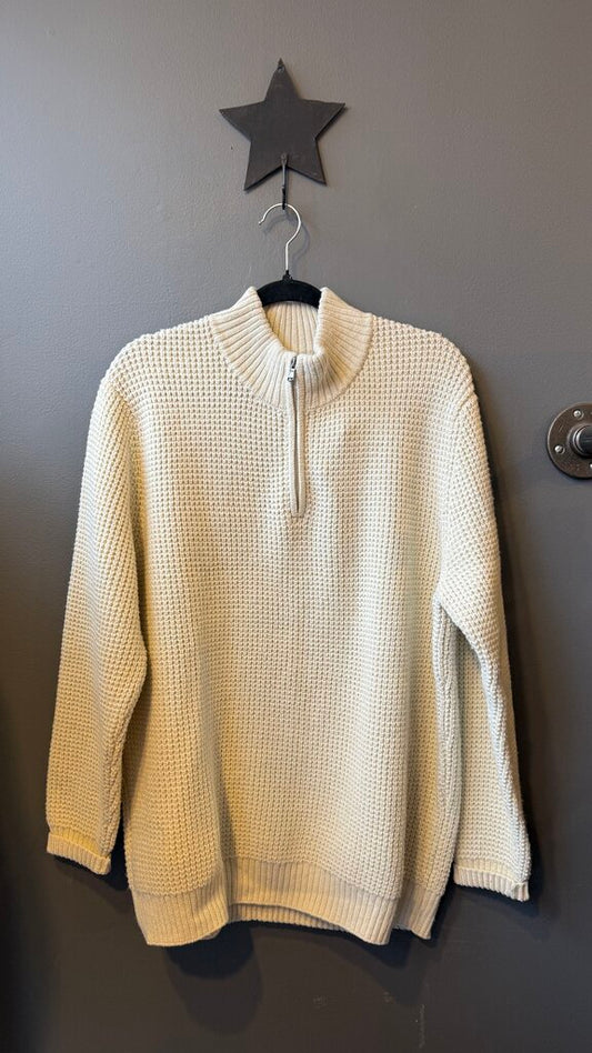 Recycled Poly Waffle 1/4 Zip Sweater