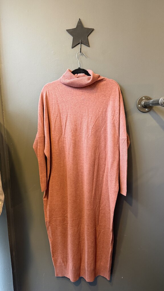 Merino Wool Turtleneck Midi Sweater Dress