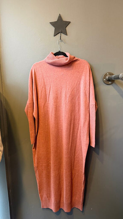 Merino Wool Turtleneck Midi Sweater Dress