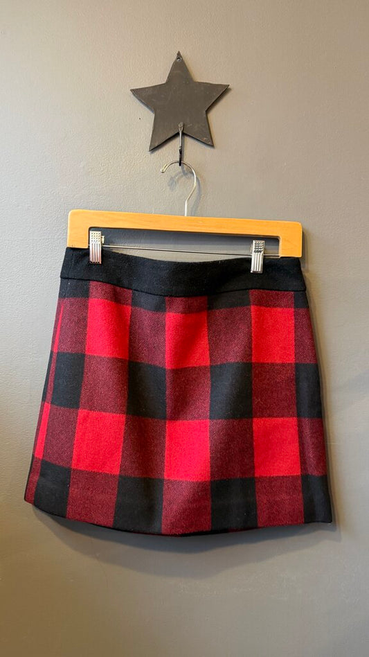 Wool Buffalo Check Mini Skirt