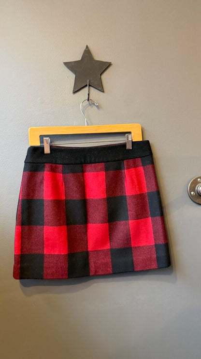 Wool Buffalo Check Mini Skirt