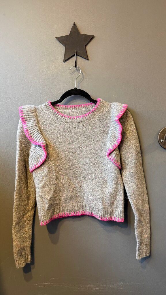 Cashmere? Whipstitch Ruffle Sweater