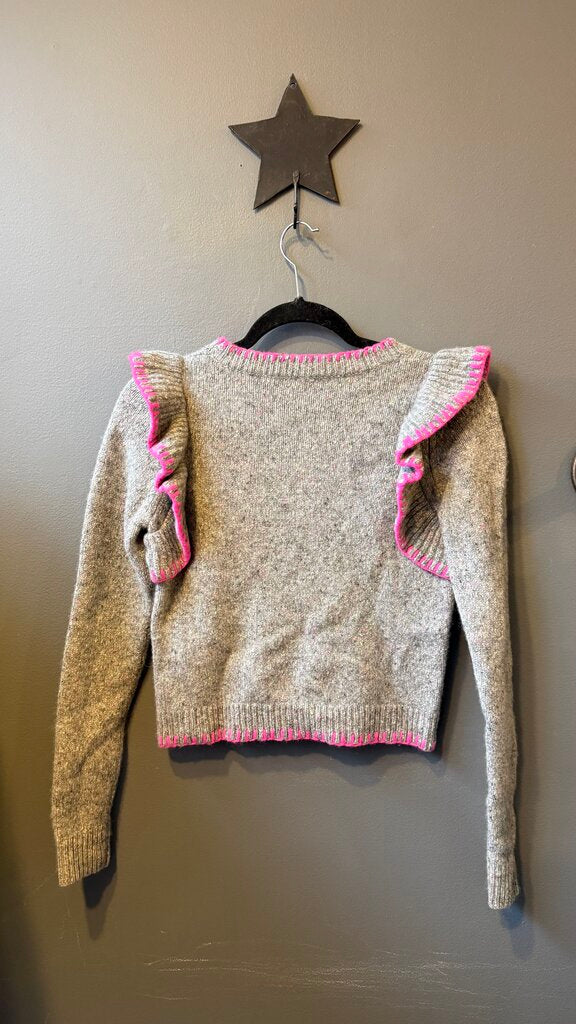 Cashmere? Whipstitch Ruffle Sweater