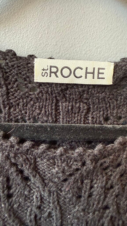 Cotton Crochet Peplum Sweater