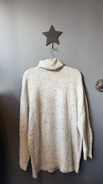 Oversized Flecked Turtleneck Sweater