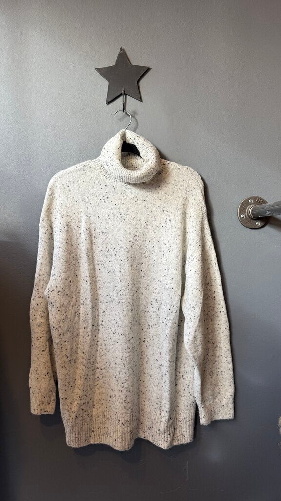 Oversized Flecked Turtleneck Sweater