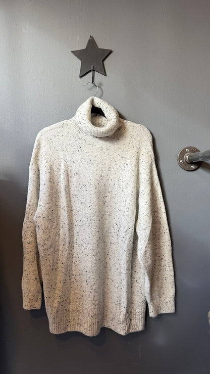 Oversized Flecked Turtleneck Sweater