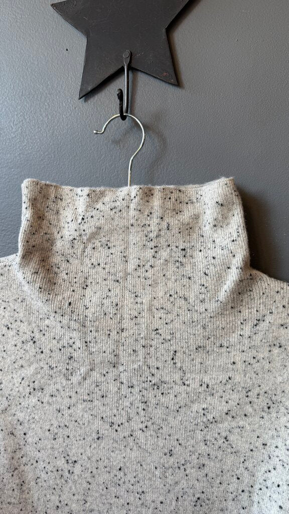 Mockneck Cashmere Flecked Sweater