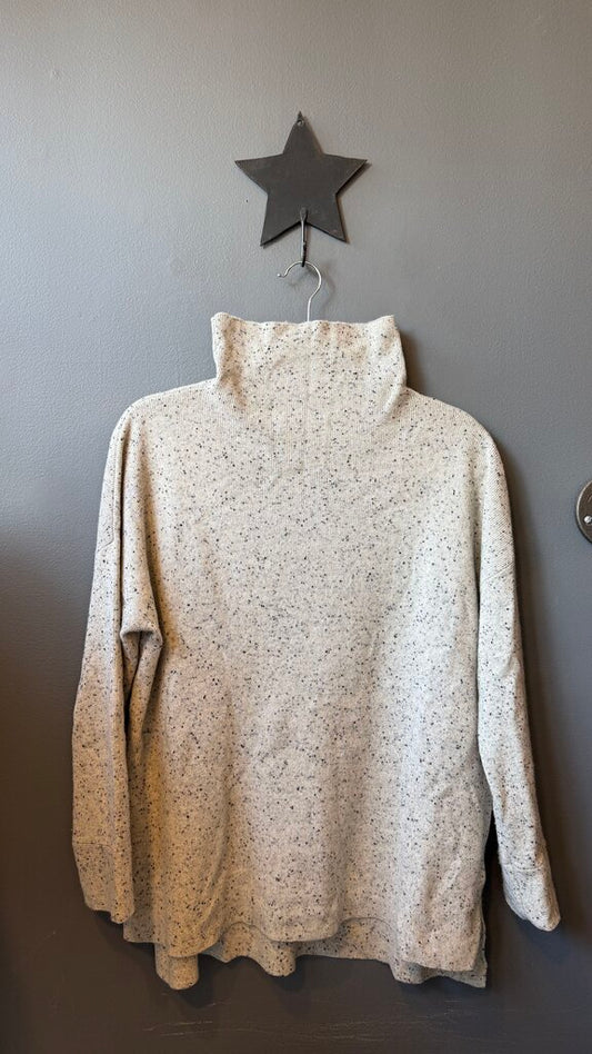 Mockneck Cashmere Flecked Sweater