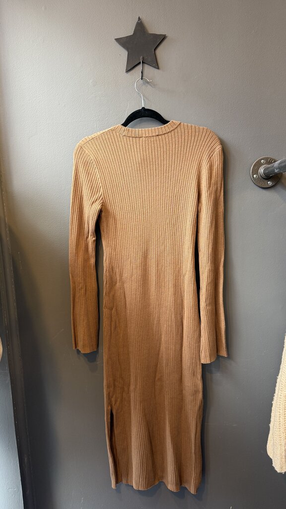 Ribbed Merino Blend Midi Sweater Dress