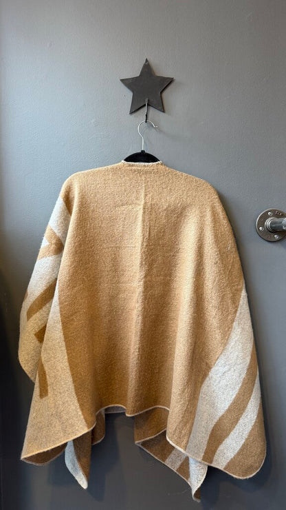 Stripe Detail Poncho Cape