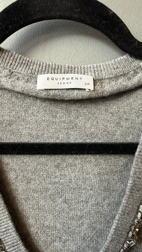 Cashmere Wool Rhinestone Vneck Sweater