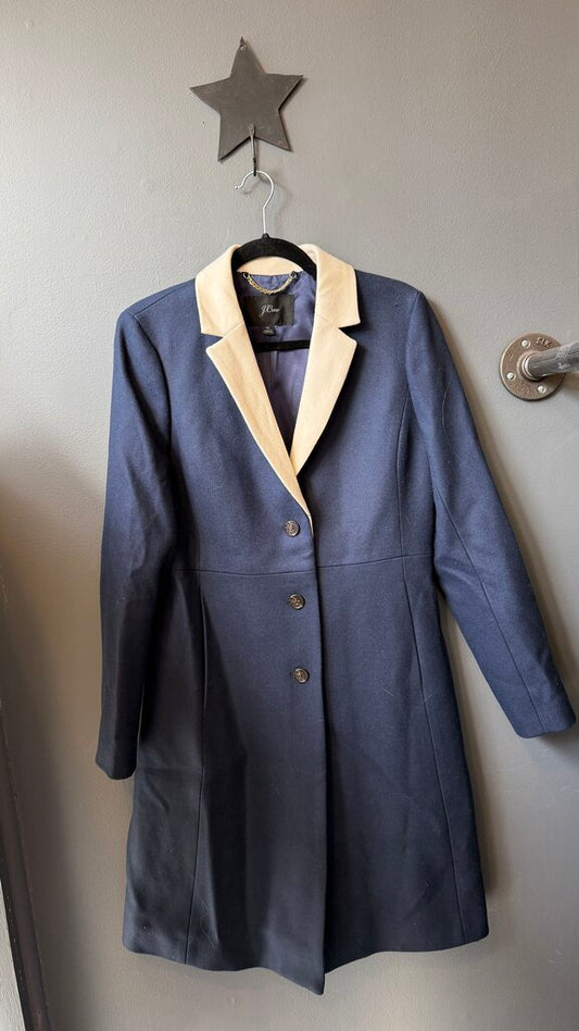 Wool Contrast Lapel Topcoat