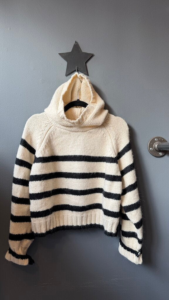 Stripe Crop Hoodie Sweater