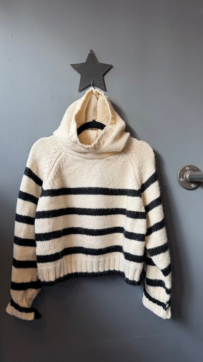 Stripe Crop Hoodie Sweater
